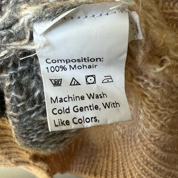 Mohair Fair Isle Sweater Knit Soft Oversized Baggy Relaxed Fit Grandpa Sweater M - Picture 3 of 6